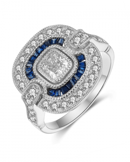 SAPPHIRE DIAMOND RING (TR3758)